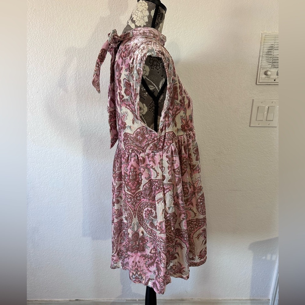 Free People All the Time velvet mini dress in petal - small NWT - Picture 6 of 10